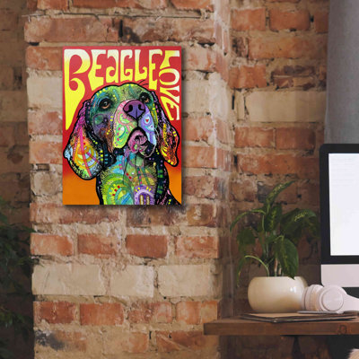 «Beagle Love» par Dean Russo, estampe numérique sur toile