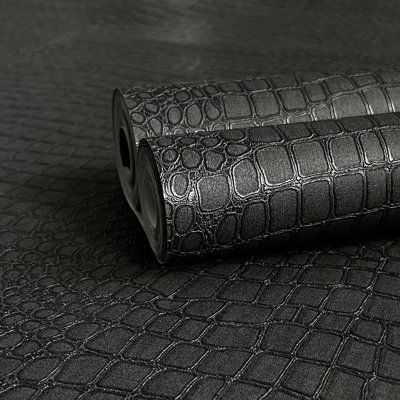 Papier peint gris anthracite à motif de contact foncé 17,7 po x 472,5 po