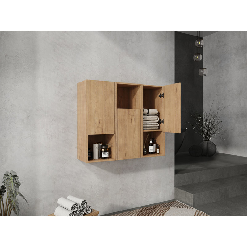 Armoire de salle de bain 36 po, Imitation chêne