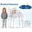 Kids Vanity Table and Chair Set with Lights – Bear-Shaped Mirror, Wooden Princess Makeup Desk, Storage Drawers, Safe Pretend Play Furniture, Ideal for Girls' Bedroom -1737728028