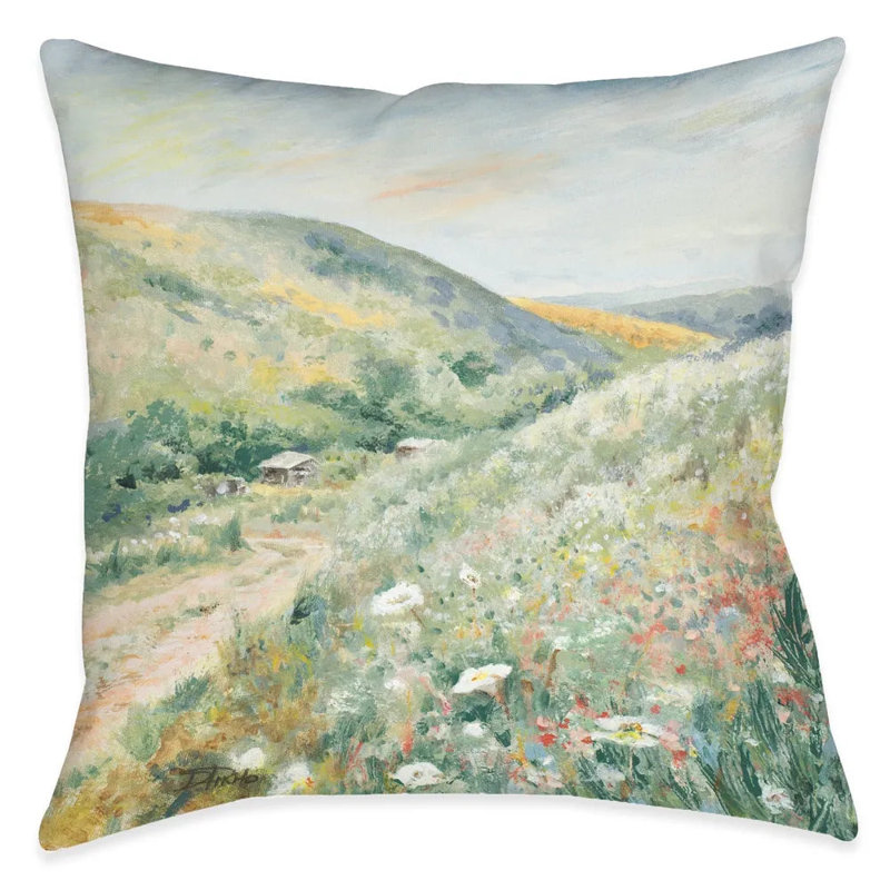Spring In The Hills Reversible Throw Pillow