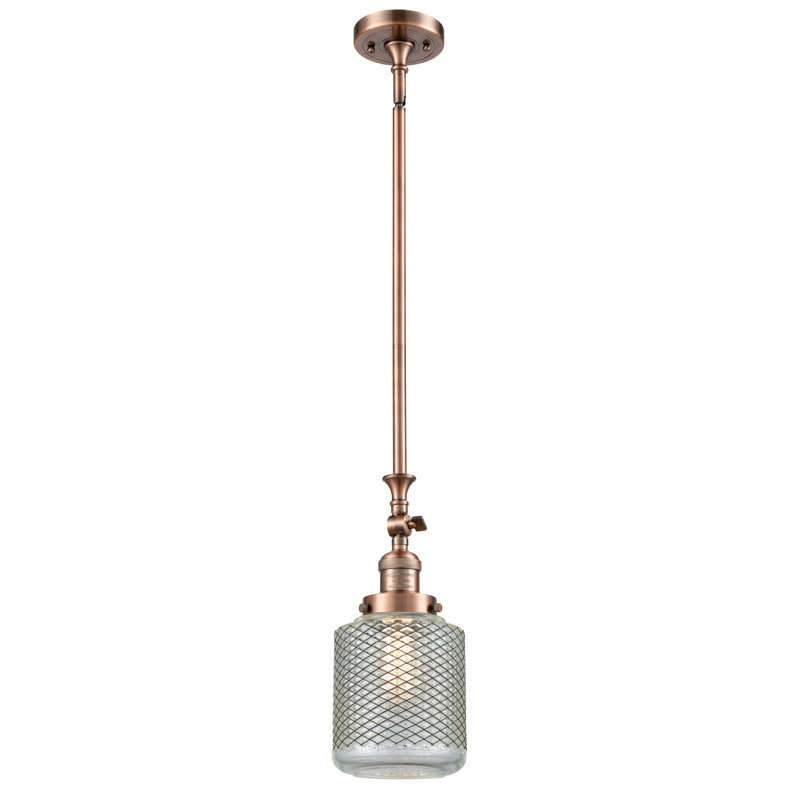 Luminaire suspendu cylindrique à 1 lumière Iyana, Cuivre antique, Ampoule non incluse
