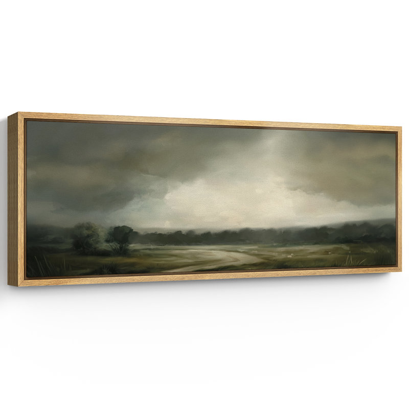 Œuvre au-dessus de nuages noirs, photos de paysage vert, impression numérique sur toile, art numérique, H 20 po x l 60 po