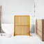 Privacy Screen Brown Solid Acacia Wood With An Oiled Finish, Steel-1116882917