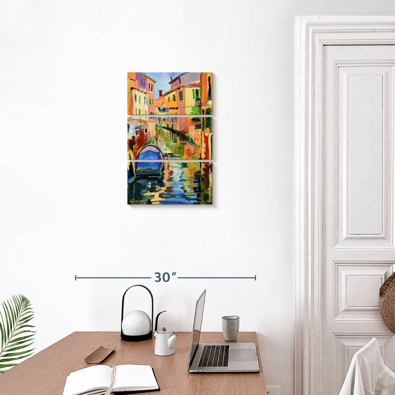 Venetian Canal Scene, 23" H x 14" W