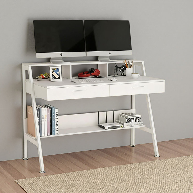 Bureau, bureau d'écriture avec tablette de rangement