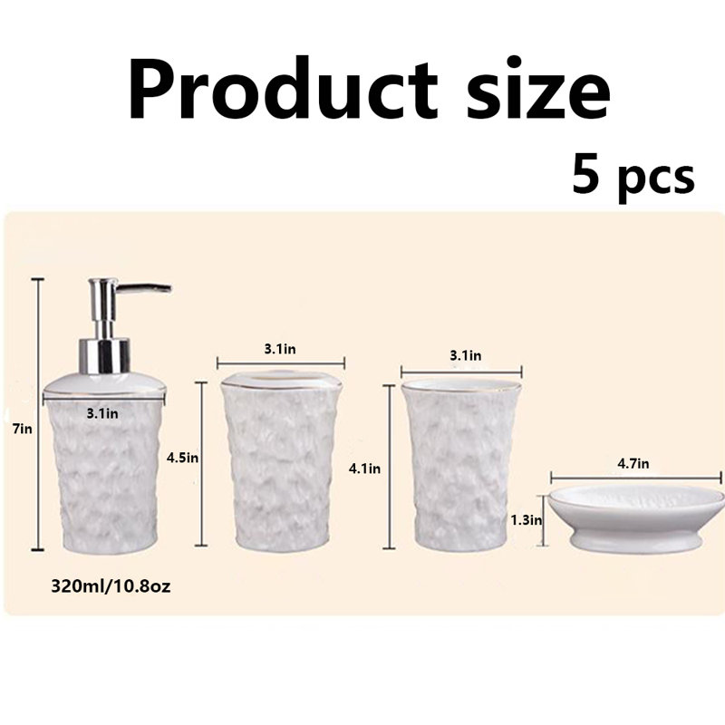 Ensemble complet d'accessoires de salle de bain 5 pièces