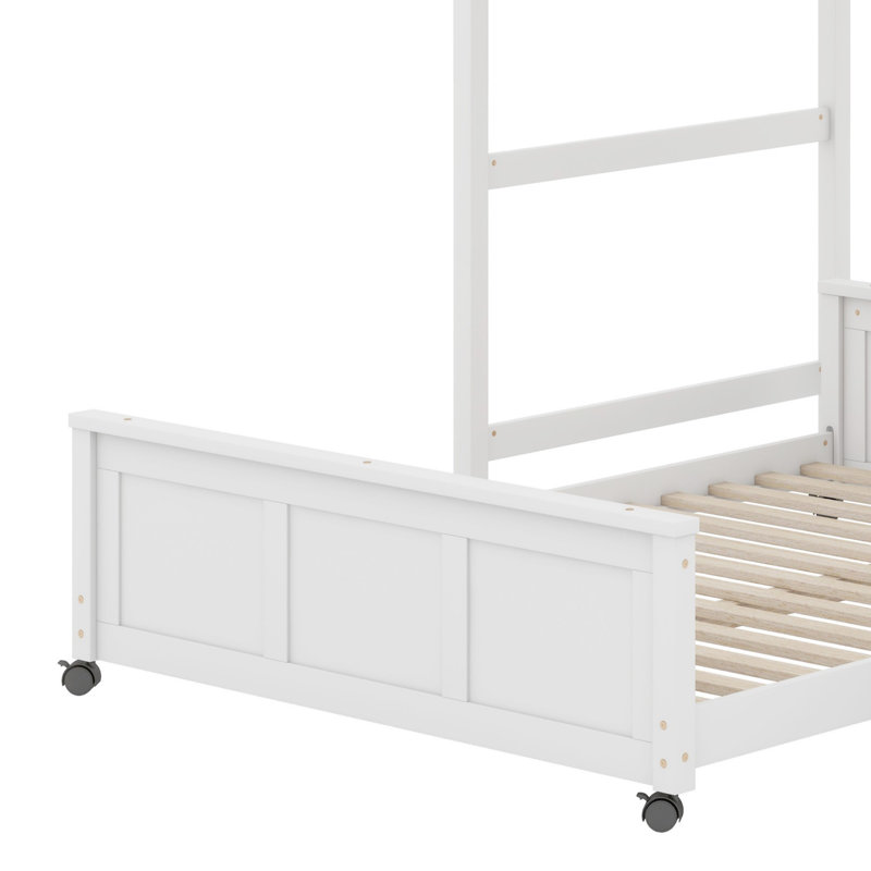 Lit superposé avec bureau, Blanc