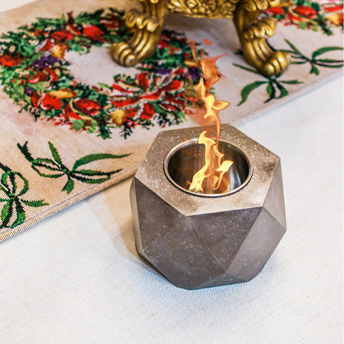 Tabletop Fire Pit With Glass Panels - Indoor Mini Fireplace Bowl - Outdoor Portable Table Fire Pit - Small Countertop Firepit For Patio Balcony Porch