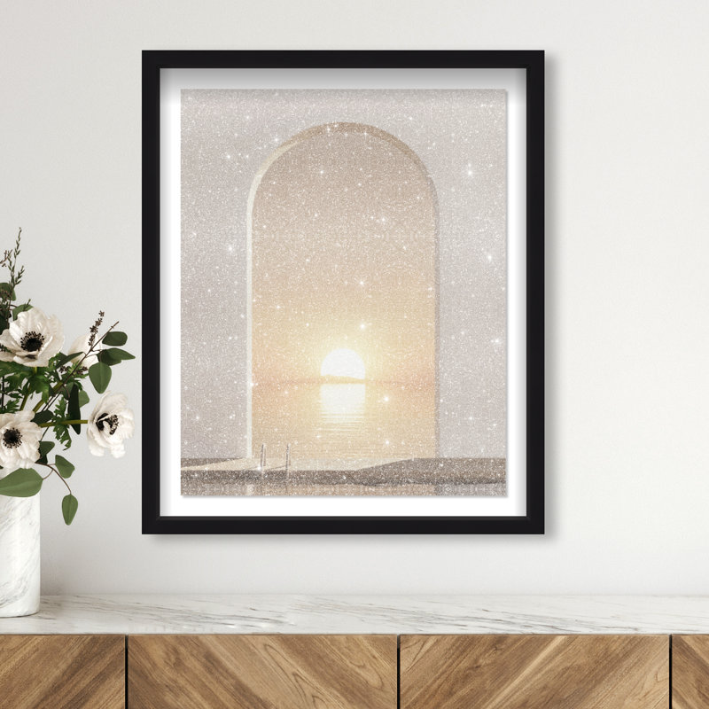 Sunset Warmth Framed Graphic Art, 31.5"H x 25.5"W, Black Shadowbox