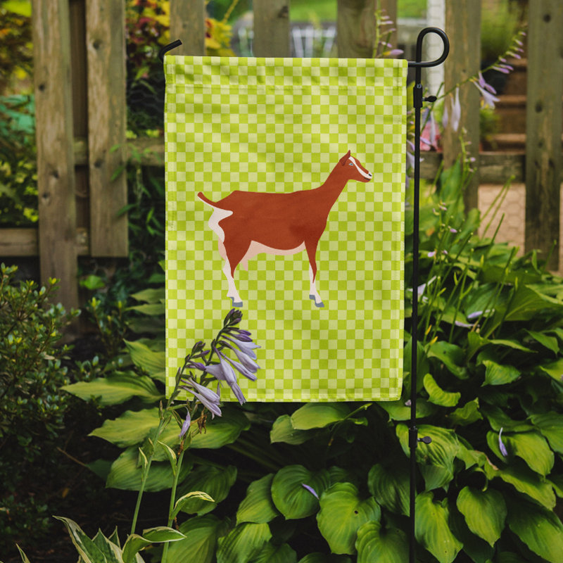 Toggenburg Goat Double Sided 15'' H x 11'' W Polyester Animal Garden Flag, Green