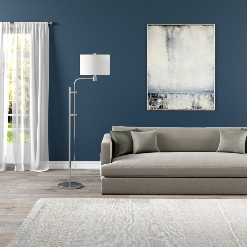 Polly 72'' Swing Arm Floor Lamp, Brushed Nickel