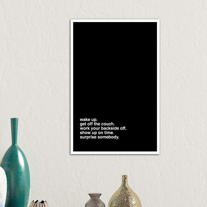 « wake up » par kent youngstrom-reproduction d’art textuel, Toile blanche encadrée, H 26 po x l 18 po x 1,5 po