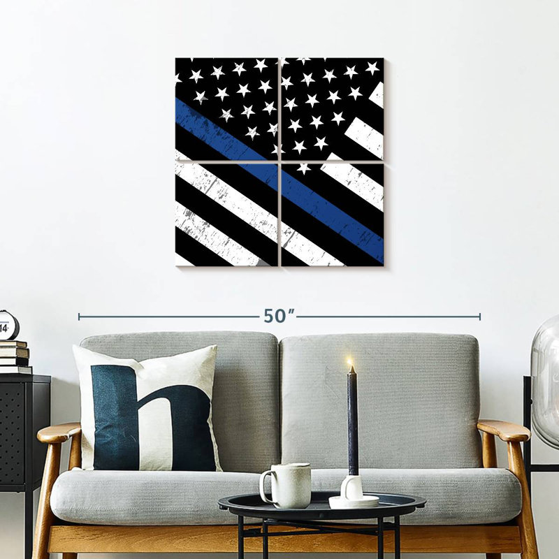 Borges USA Police Support Flag, 26'' H x 26'' W