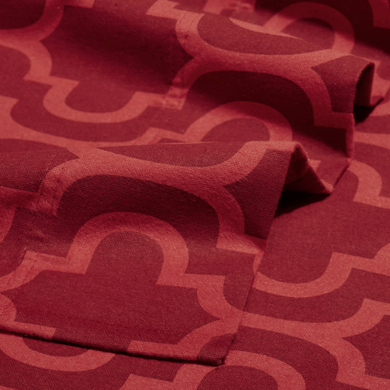 Blue Nile Mills Trellis 100% Cotton Flannel Deep Pocket Sheet Set, King Sheet Set with 2 Pillowcases, Burgundy