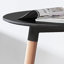Christy 4 Person Dining set - a Round Plastic Dining Table with Wooden Legs and a Set of 4 Faux Leather Cushion Padded Dining Chairs for Dining Room - Modern Dining Table Set-1948461607-1948461599
