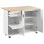 Îlot de cuisine polyvalent avec comptoir pliable, grand rangement et mobilité pour une expérience de cuisson et d'organisation améliorée