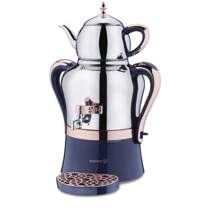 Korkmaz Hanedan A843-04 Stainless Steel Samovar 4.8 L Electric Inox Rosegold 110 V US Plug