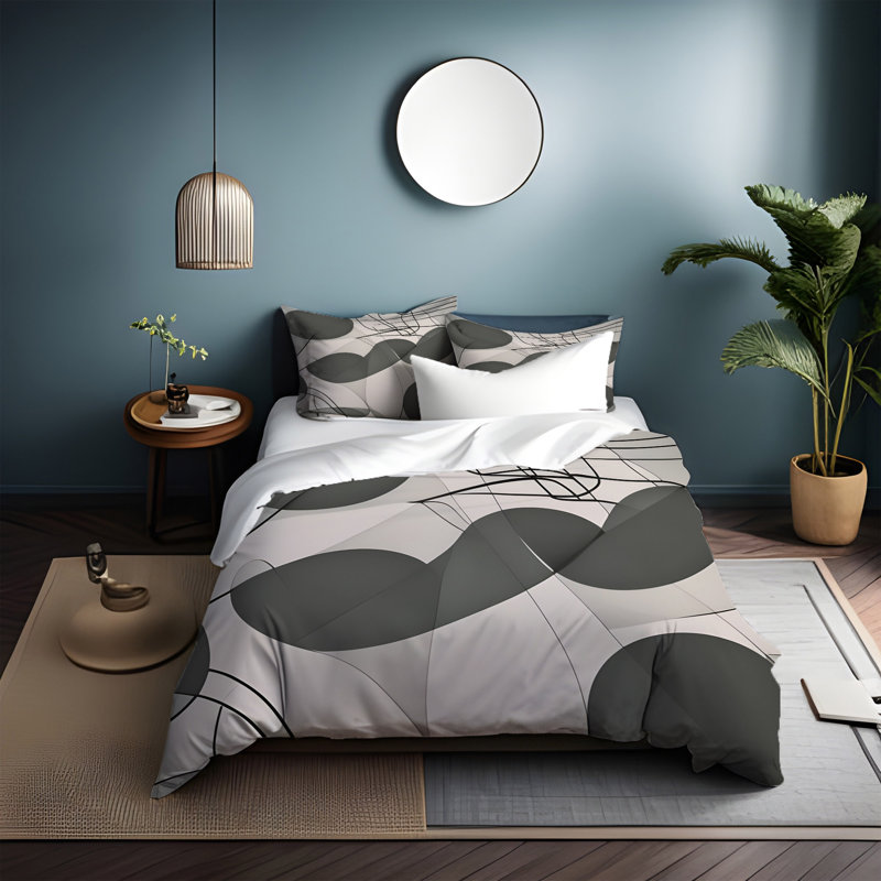 Polyester Abstract Duvet Cover, Queen Duvet Cover + 2 Queen Shams