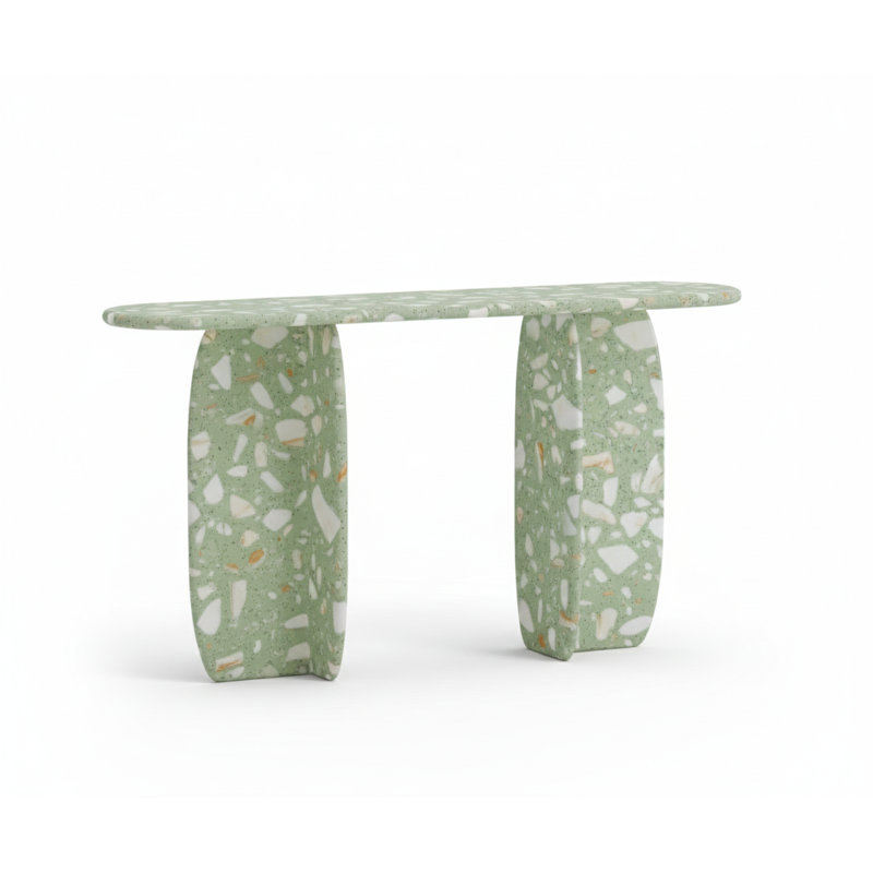 Console Catus - Extérieur avec finitions en marbre Terrazzo sauge, Terrazzo Sauge