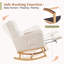 Fauteuil à bascule Anacely de 28 po de largeur avec bois massif et repose-pieds-506343258