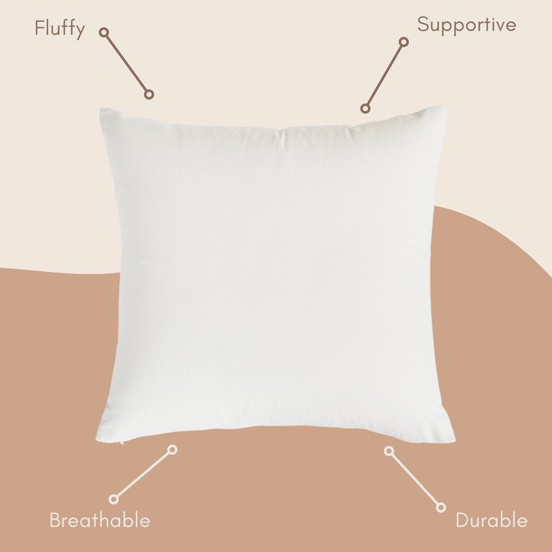 Coussin en velours de couleur unie, Carré, H 18 po x l 18 po, Blanc