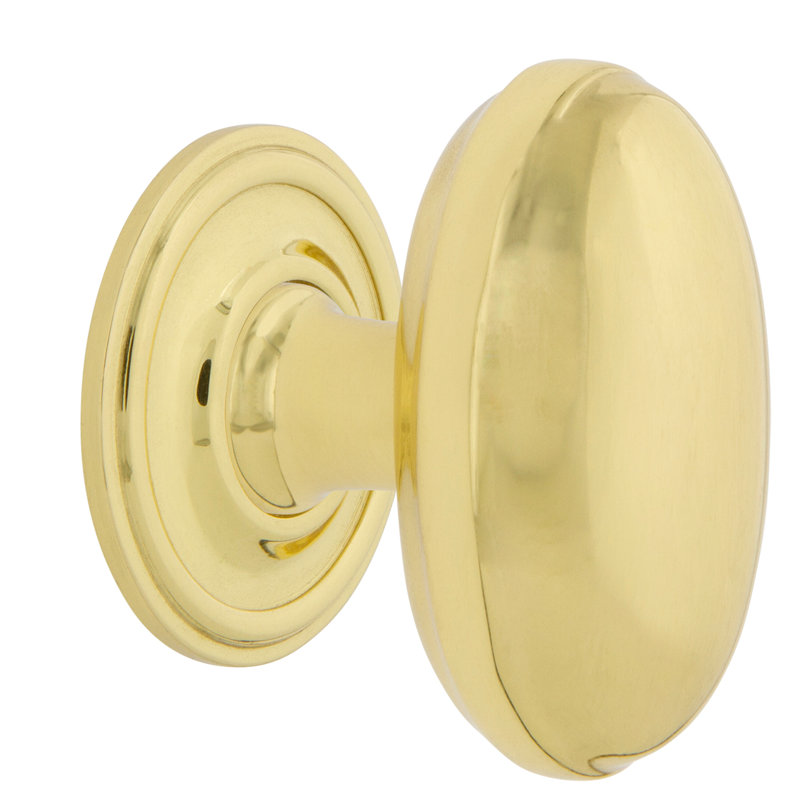 Homestead 1 3/4" Length Oval Knob, Polished Brass