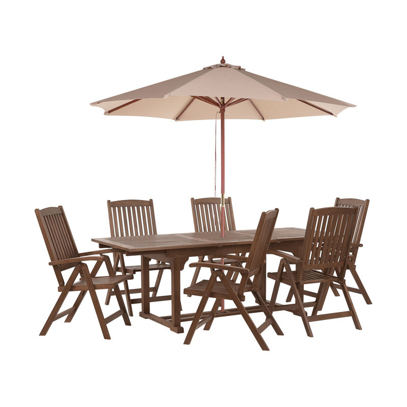 Dewaine 6 - Person Patio Dining Set with Rectangular Table, Sand Beige