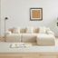 114-Inch Corduroy Modular Sofa Boneless Couch, Featuring An Inlaid Structural Design, Three Throw Pillows, Wider Backrest Design And Four Freely Configurable Modules.-281706739