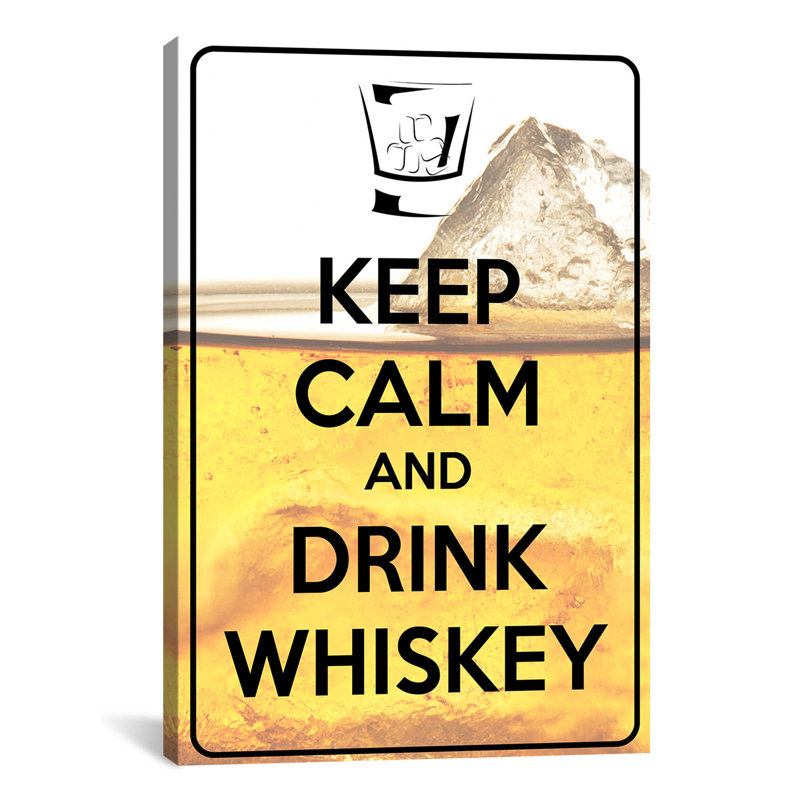 Jetter Keep Calm and Drink Whiskey, impression sur toile, H 12 po x l 8 po x P 0,75 po