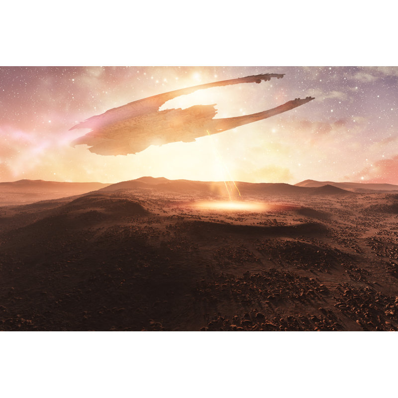 Alien Spaceship Flying by Gremlin - No Frame Art Prints on Canvas, 51cm H x 76cm W