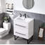 Ensemble de meuble-lavabo simple autoportant blanc 24 po avec 2 tiroirs Grasmick