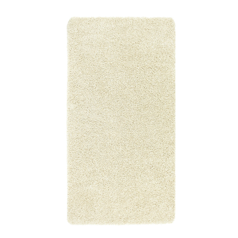 Solid Colour Shaggy Area Rug Ivory, Runner 67 x 150cm