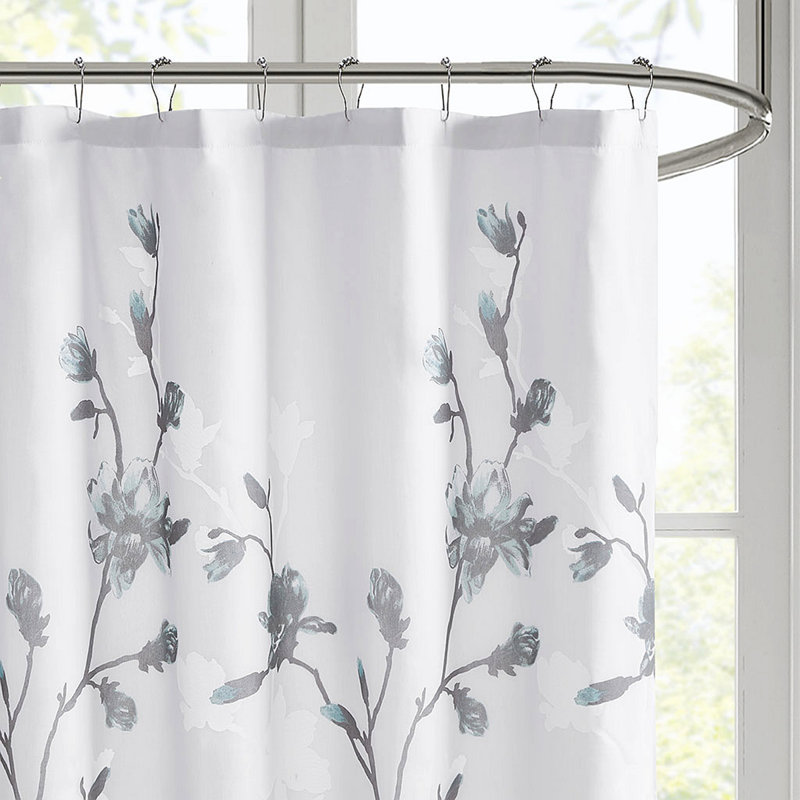 Rideau de douche à motif floral Burnout
