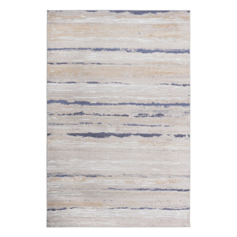 Striped Area Rug, Indoor Polyester Rug For Home And Office, Rectangle 7'9" x 10'