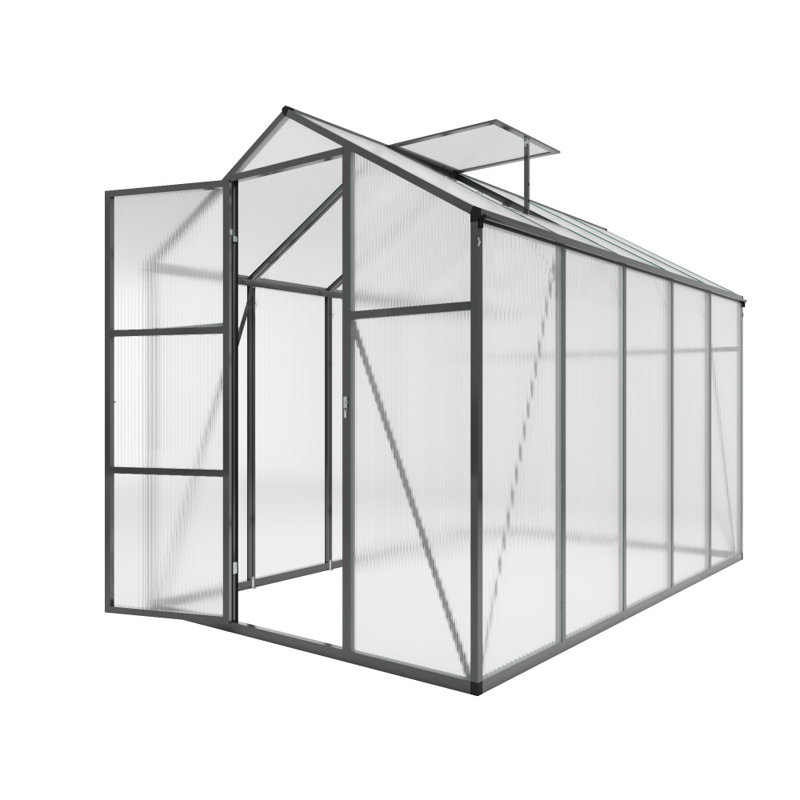 6x10 Ft Newly Marketed Walk-in Greenhouse - Heightened Windproof Aluminum With Raised Base & Anchors For Year-round Outdoor Use