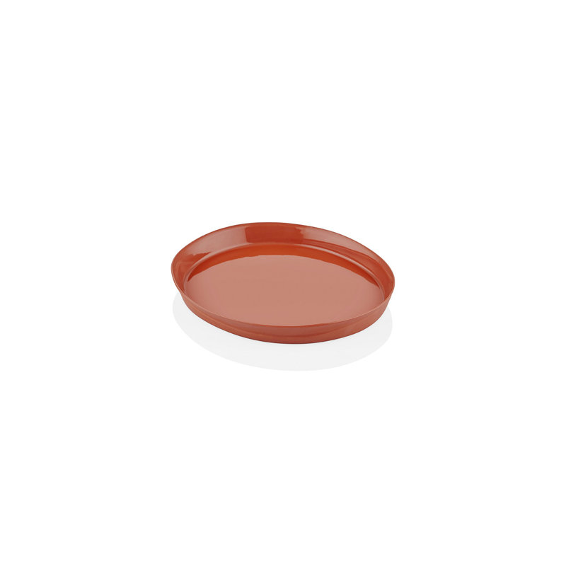 Elegant Terracotta Plate, 5.5 x 6.3 x 0.8 inches | 100% Porcelain, Dishwasher & Microwave Safe | Perfect for Serving Dishes, Stylish Dinnerware for Home & Entertaining, Durable and Easy to Clean