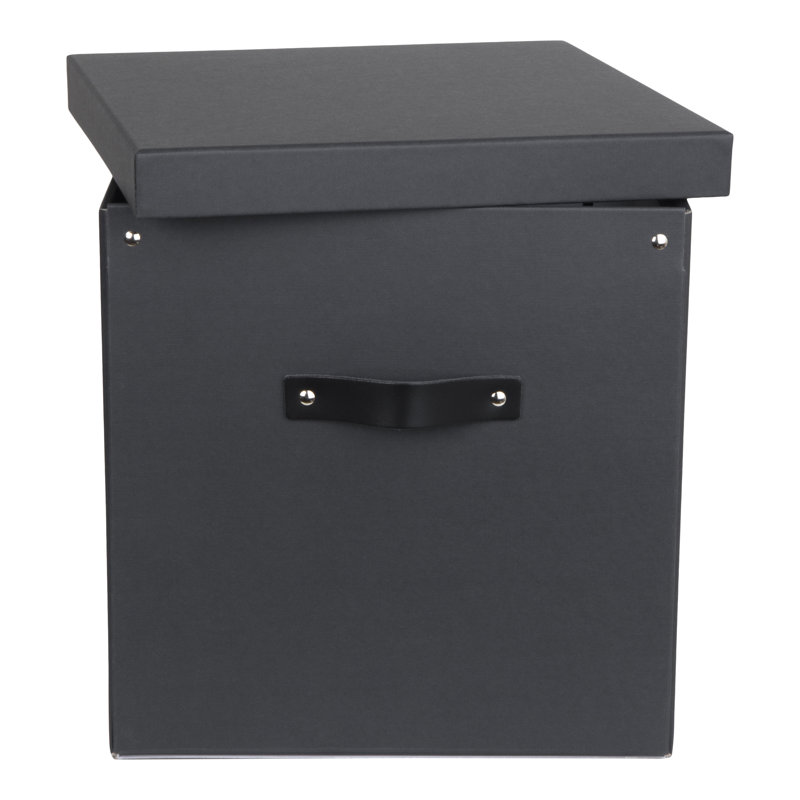 Boîte de rangement Bigso Logan KD | Cubes de rangement avec couvercle pour tablettes, Noir