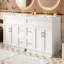 Meuble-lavabo de 60 po avec 4 portes d'armoire, 4 tiroirs, 2 tablettes réglables, deux lavabos en résine, des tiroirs cachés à fermeture en douceur et des charnières à fermeture en douceur