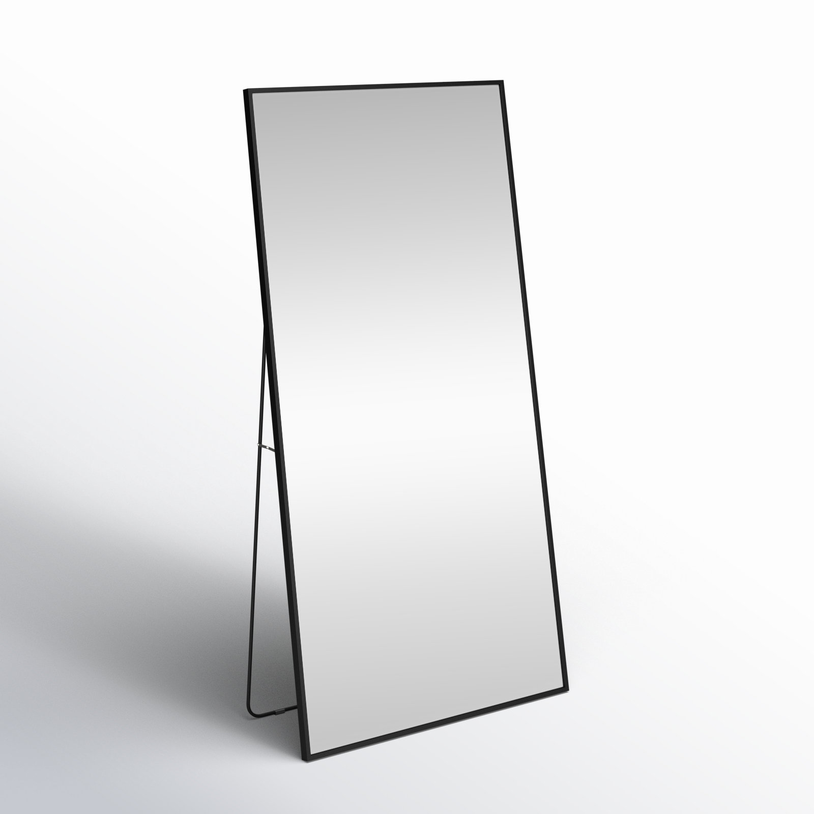 Sabine Metal Rectangle Floor Mirror, 60" x 30", Black