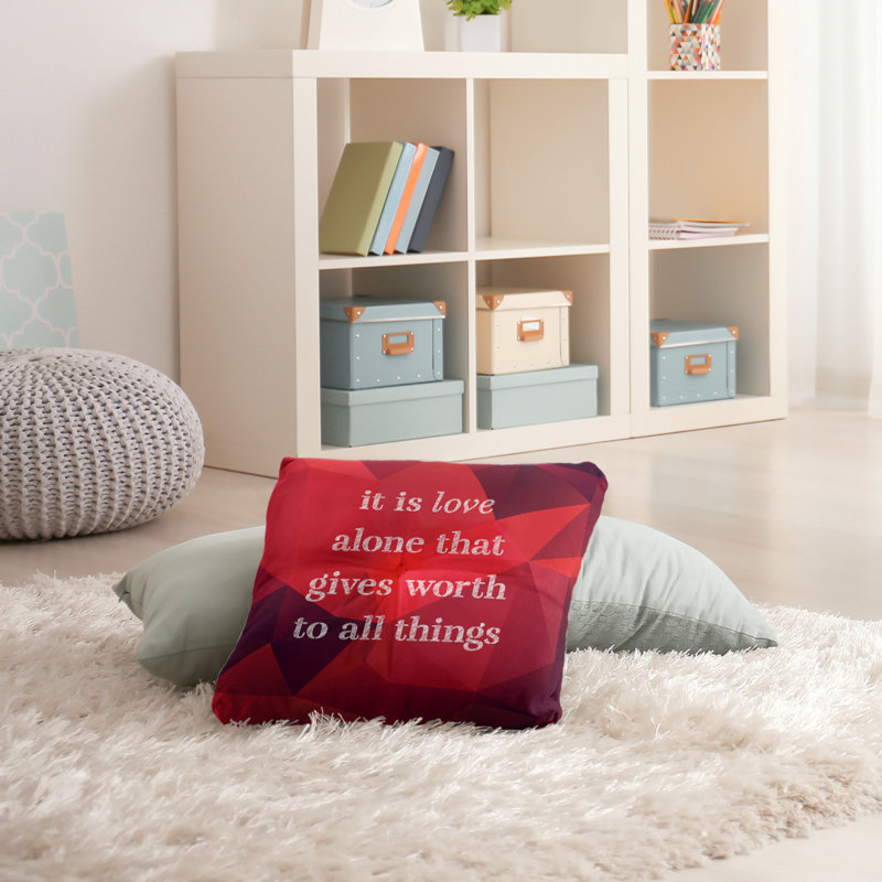 Love Throw Pillow, 30" H x 30" W, Ruby