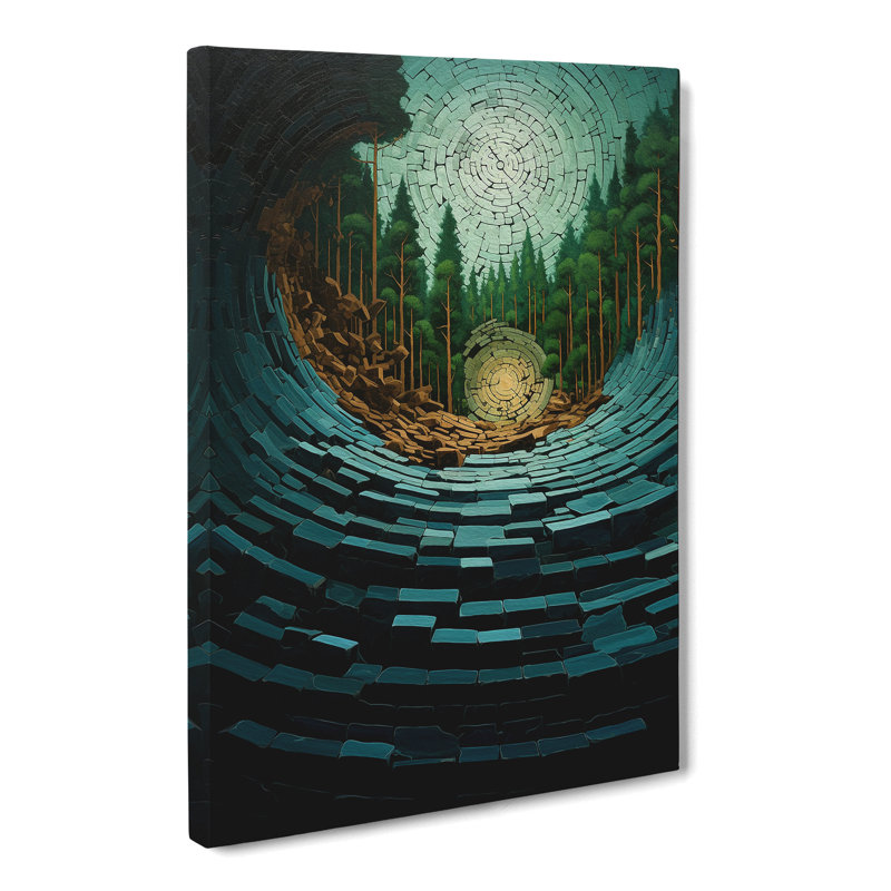 Forest Hard Edge Painting - Wrapped Canvas Print, 50cm H x 35cm W x 3cm D