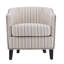 Fauteuil demi-tonneau rembourré à rayures