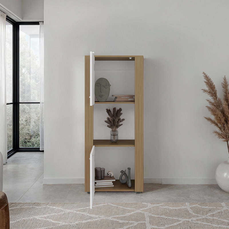 Natural Oak Vertical Storage Cabinet