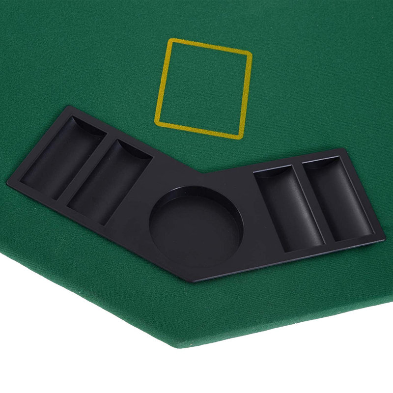 8-Player Green Folding Poker Table with Felt Surface