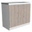 Évier utilitaire Oklahoma, armoire à deux portes, comptoir en acier inoxydable-1537363062