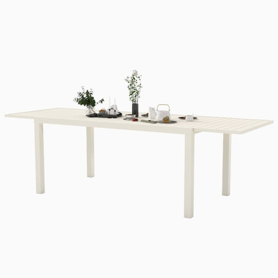 97.2"L Extendable Aluminum Outdoor Dining Table