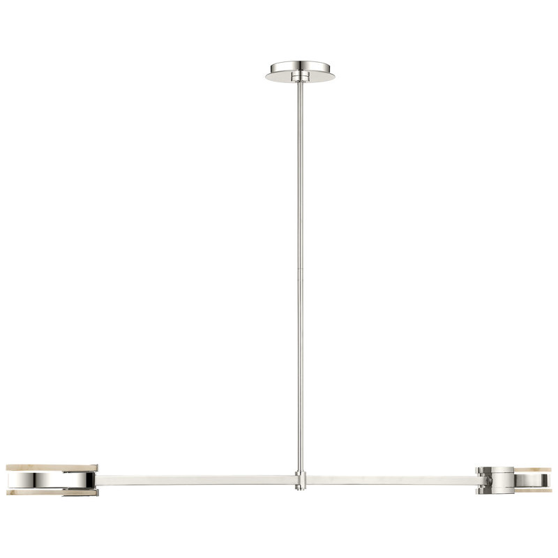 Kelly Wearstler Melange 63" Linear Pendant with Alabaster, Polished Nickel