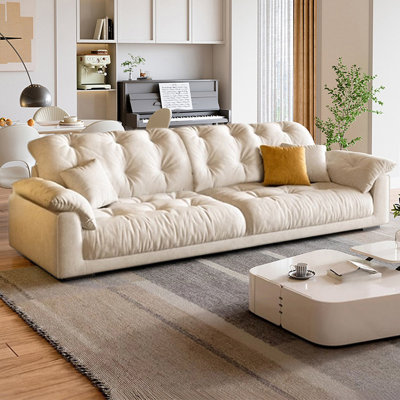Causeuse-coussin beige standard en polyester