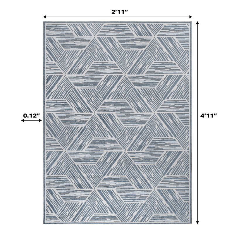 Tapis rectangulaire Bystrovany, Rectangle 2 pi 11 po x 4 pi 11 po
